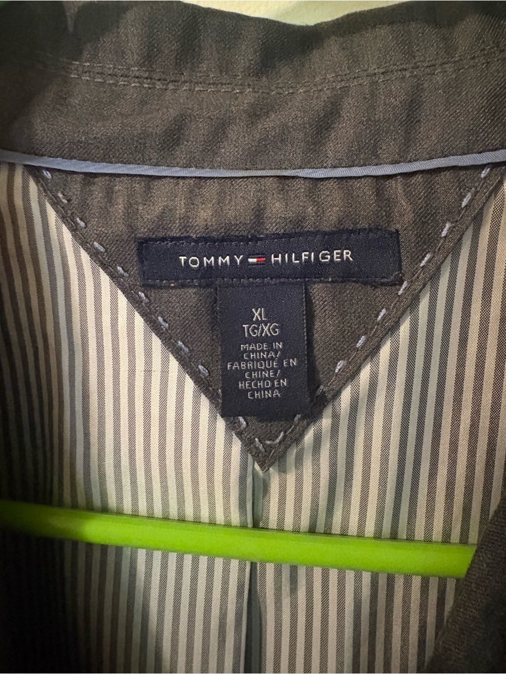Tommy Hilfiger Men’s Charcoal Gray Sport Coat with Navy Trim